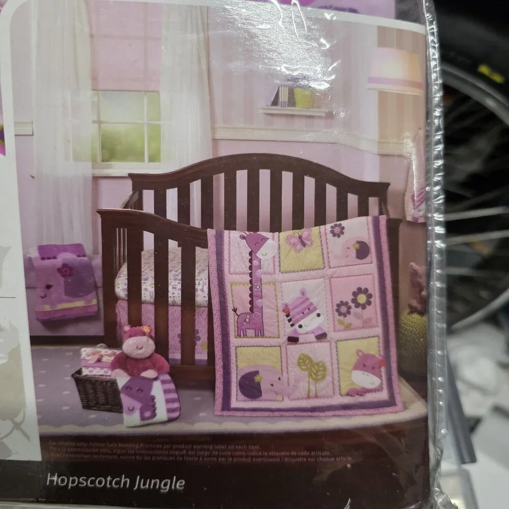 New Lambs & Ivy Hopscotch Jungle 3 Piece Bedding Crib Set for Baby Crib